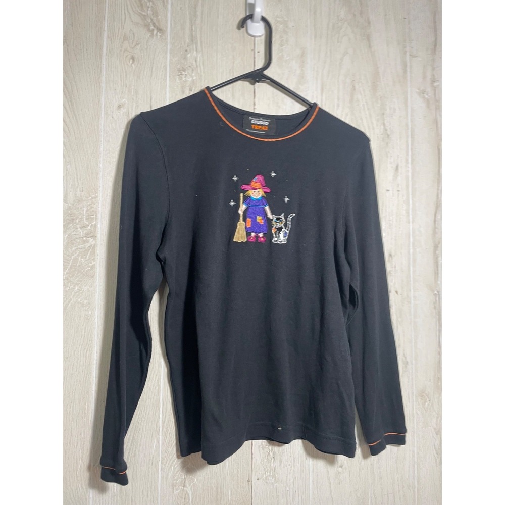 Halloween Witch Cat SHIRT Petite Size PM 6P 8P Designers Originals Studio Treat